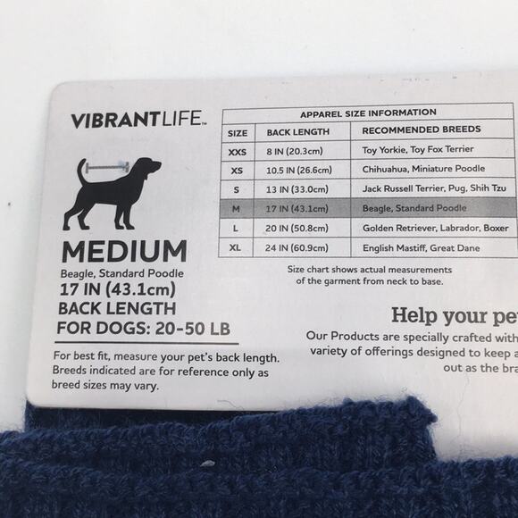 VIBRANT LIFE dog's sweater NEW size Medium - Picture 6 of 6